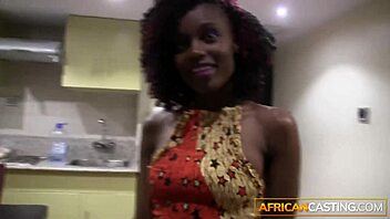 African beauty gives a close-up view while getting a facial after deepthroat and ass play