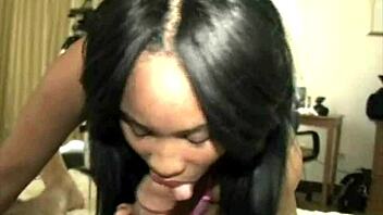 Big Booty Ebony Deepthroats Monster Cock!