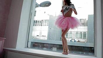 beautiful sveta dances in pink ballerina tutu dress