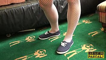 Skanky British Sub Hairpulled and Pounded Hard