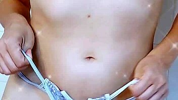 Step sister bathing in the shower, looking wet and sexy.