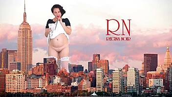 Giant Lady Strolls City Without Panties in Shocking Tall Maid Show