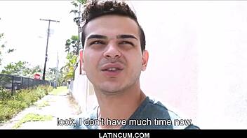 Straight Latino jock's gay anal for money