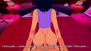 Hinata Hyuga experiences intense rear entry in animated porn