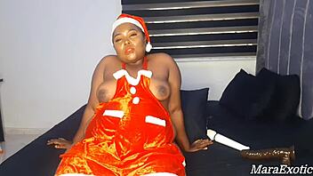 Naughty wife Mara Exotic squirts multiple times with black dildo.