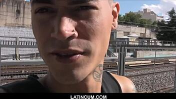 Straight Latino jock's gay anal for money