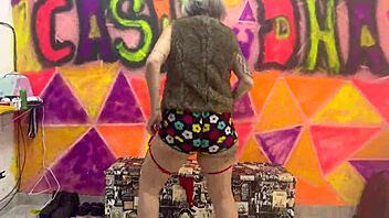 Sexy Punk Girl Sits And Bounces Deep On Cock In Outdoor Public Setting