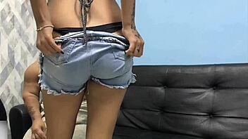 Horny Stepsister Surprised by Dwarf's Huge Dick, Sucks It to Facial Cumshot in Anal Assfucking