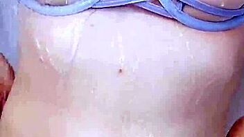 Step sister bathing in the shower, looking wet and sexy.