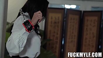 Secretary Alyssia Vera asks, 'Want blowjob from Donnie Rock?'