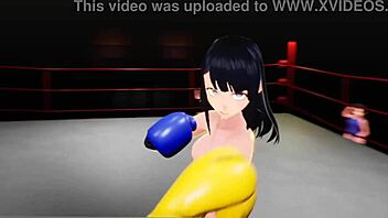 3D animated boobs in action: Topless Hentai Boxing