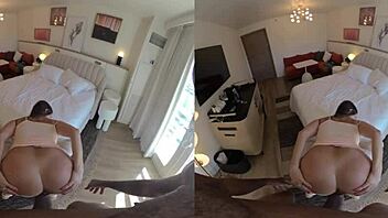 Hot wife Rio Blaze rides Shaundam's BBC in 3D