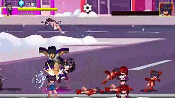 Experience the thrilling gameplay of a Japanese hentai game featuring a heroic penis in action