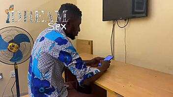 She got distracted and ended up getting fucked by a monster cock