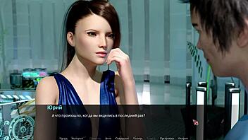 Double penetration and anal sex in a hot video game scene