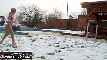 glam european lesbians dive into muff and rimjob after wrestling fight