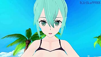 asuna yuuki and sinon shino asada, ready for intense 3d cartoon hentai sex?