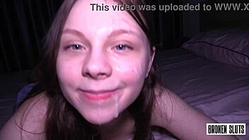 Netflix and Chill Turns Into Wild, Rough Action With College Babe Close Up.