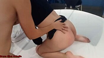 Brazilian wife enjoys a long session with her partner in see-through outfit