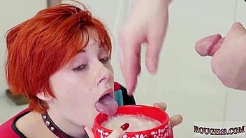 No Smoking BDSM Session with Food Bondage and Painal Play. Cummie the Cat Joins the Extreme Fun.