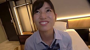 Japanese schoolgirl bent over in uniform for hardcore sex! 🔥💦