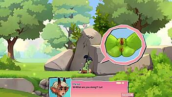 horny young orc face-sits lucky boy in nature game