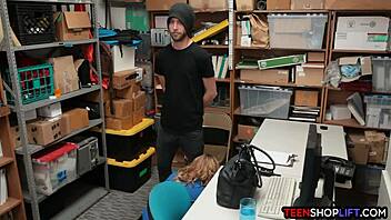 milf lp officer fucks a male shoplifter in her back office