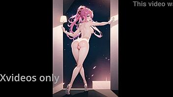 Japanese anime music video featuring Lacus and Meer in uncensored 3D