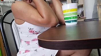 Amateur Colombian college girl shows off her perfect body in a skirt
