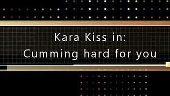 beautiful ebony kara kiss cums hard with glasses on