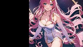 Japanese anime music video featuring Lacus and Meer in uncensored 3D