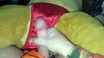Male Dom In Satin Panties Receives Cumshot From Simba In Intense Scene.