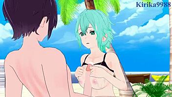 Асуна Юки и Синон Шино Асада, готовы к интенсивному 3D мультипликационному хентай сексу?