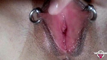 Nippleringlover, kinky mom fisting pierced pussy in wild nipple compilation