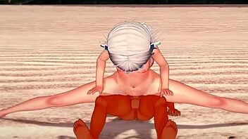 Gawr Gura Takes Hard Beach Fucking in Sexy Hentai Outfit