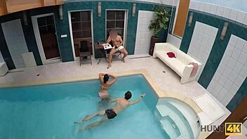 A young wife has free time at the spa and she spends it having sex with another man.