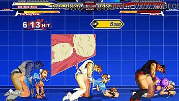 In this hentai anime, Chun-Li engages in intense sex leading to a massive cumshot.