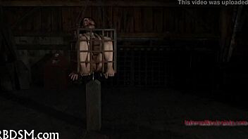 Masked babe endures intense bondage sex with hard drubbing, masturbation, blowjob, and missionary pounding