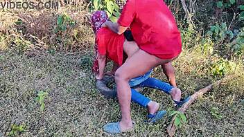 Big ass student gets NAILED in forest standing DOGGYSTYLE