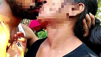 Couple fucking in forest gets caught