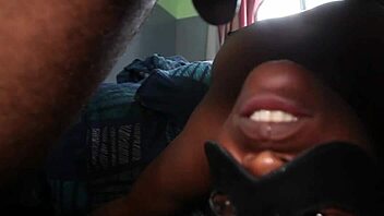 Young african couple hard deepthroat in bondage group!