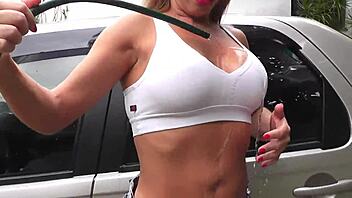 i'm fucking this brazilian milf's big ass in the bush, feeling her tight hole.