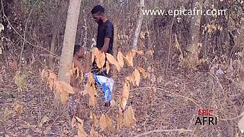 Village visit - fucking the first ebony I met with creampie