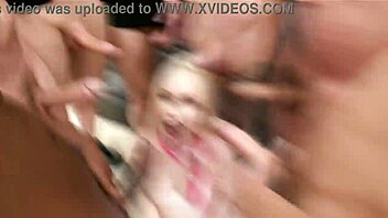 barbie wet and vivian lola in rough 7on1 with big black cocks