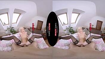 blonde babe seals the deal riding cowgirl in sexy shoes pov.