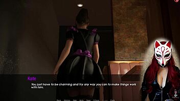 yo, kate in cosplay maid outfit with stockings is just unreal hot!