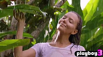 Blonde Milf Katya Clover Reveals Perfect Body in Rain