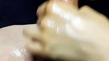 hey, that oiled handjob made him bust a nut