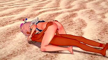 Gawr Gura Takes Hard Beach Fucking in Sexy Hentai Outfit