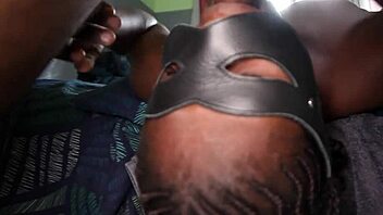 Young african couple hard deepthroat in bondage group!